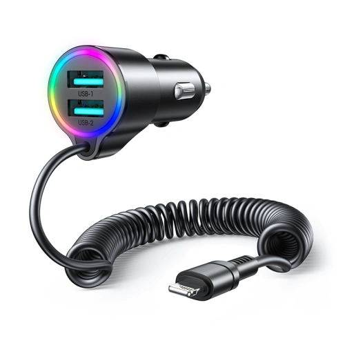 Kup Automobilová nabíječka Joyroom 3in1 17W + Lightning kabel 1.5m černý (JR-CL25) - JYR576 - {ean13} - Sklep Home Screen