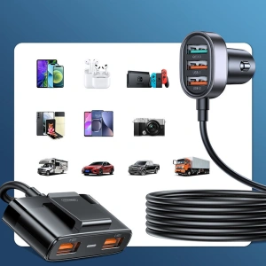 Kup Ładowarka samochodowa Joyroom 45W 5xUSB-A czarna (JR-CL03 Pro) - JYR577 - {ean13} - Sklep Home Screen