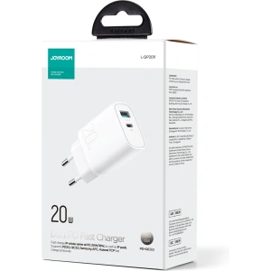 Ładowarka sieciowa Joyroom USB-A QC 3.0/USB-C PD biała (L-QP2011)