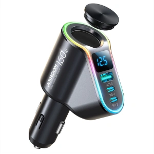 Buy Joyroom Car Charger 4w1 USB-A QC 3.0/2xUSB-C PD 150W black (JR-CL21) - JYR590 - {ean13} - Home Screen Store Europe