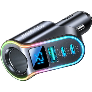 Buy Joyroom Car Charger 4w1 USB-A QC 3.0/2xUSB-C PD 150W black (JR-CL21) - JYR590 - {ean13} - Home Screen Store Europe
