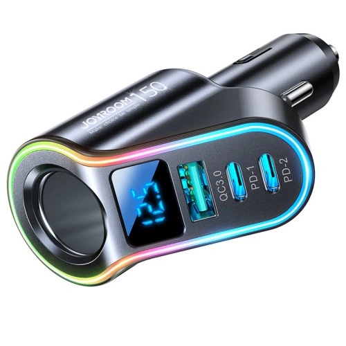 Kup Auto-Ladegerät Joyroom 4in1 USB-A QC 3.0/2xUSB-C PD 150W schwarz (JR-CL21) - JYR590 - {ean13} - Sklep Home Screen