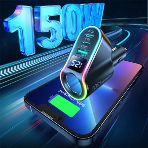 Buy Joyroom Car Charger 4w1 USB-A QC 3.0/2xUSB-C PD 150W black (JR-CL21) - JYR590 - {ean13} - Home Screen Store Europe