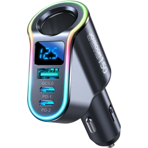 Buy Joyroom Car Charger 4w1 USB-A QC 3.0/2xUSB-C PD 150W black (JR-CL21) - JYR590 - {ean13} - Home Screen Store Europe