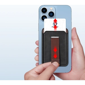 Kup Kapsa na karty Dux Ducis Magnetic Kožená peněženka MagSafe pro iPhone Anti-RFID černá - DDS1601 - {ean13} - Sklep Home Screen