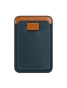 Buzunar pentru carduri Dux Ducis Magnetic Leather Wallet MagSafe pentru iPhone Anti-RFID albastru