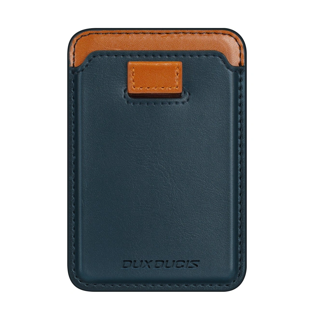 Kieszeń na karty Dux Ducis Magnetic Leather Wallet MagSafe do iPhone Anti-RFID niebieskie