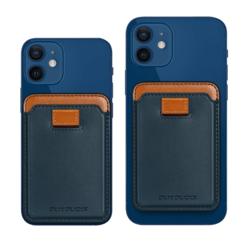 Kup Buzunar pentru carduri Dux Ducis Magnetic Leather Wallet MagSafe pentru iPhone Anti-RFID albastru - DDS1602 - {ean13} - Sklep Home Screen