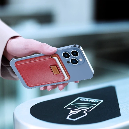 Buy Dux Ducis Magnetic Leather Wallet MagSafe for iPhone Anti-RFID red - DDS1603 - {ean13} - Home Screen Store Europe