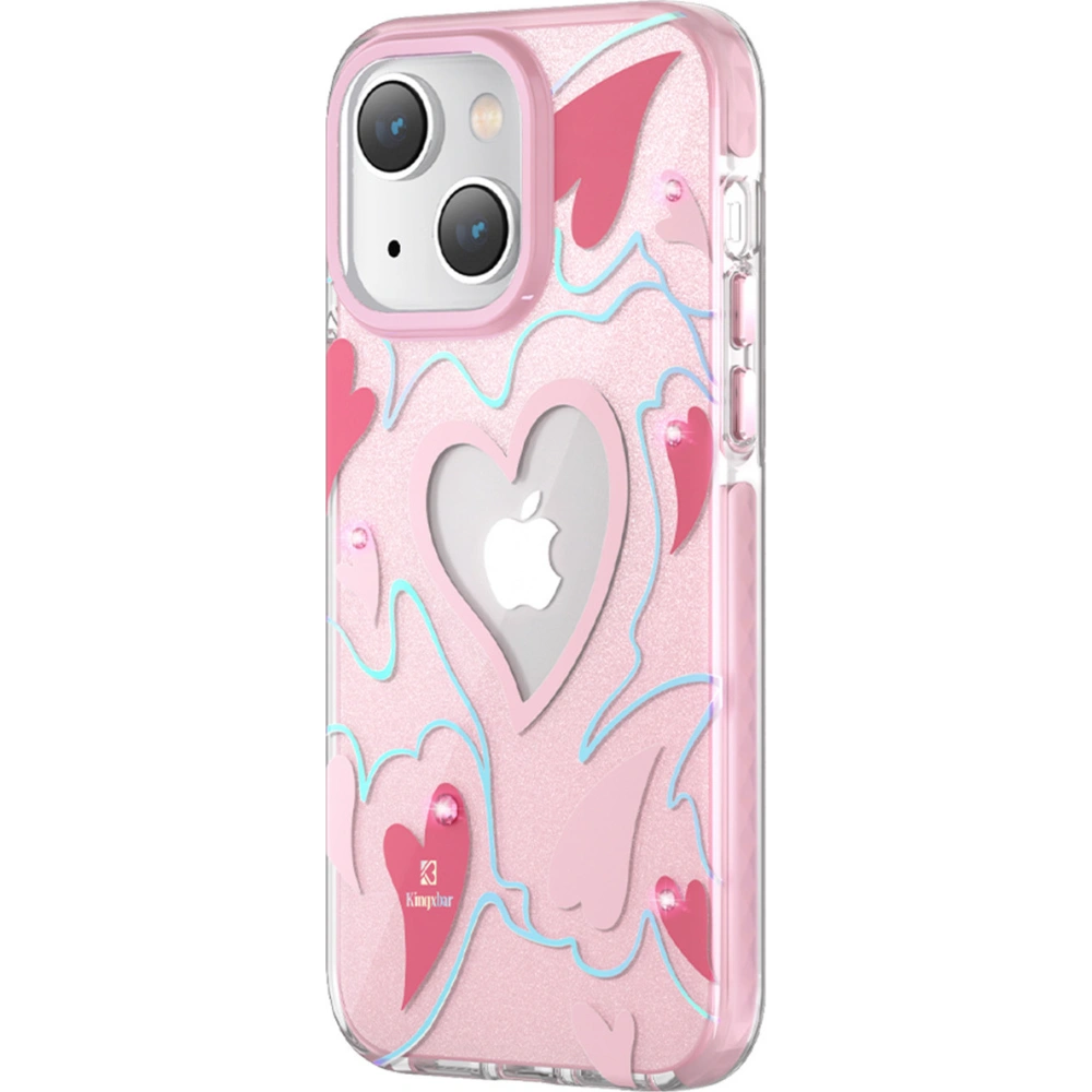 Etui Kingxbar Heart Star Apple iPhone 14 pink heart