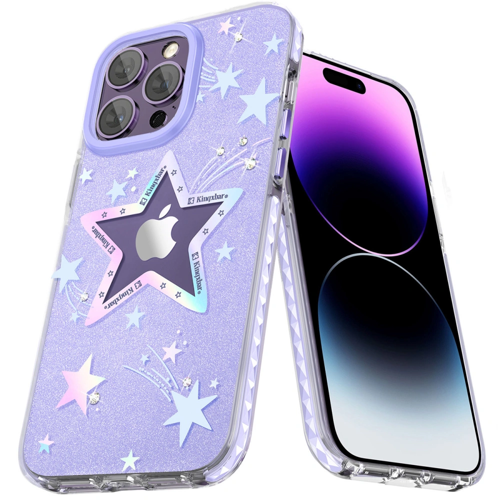 Etui Kingxbar Heart Star Apple iPhone 14 purple star