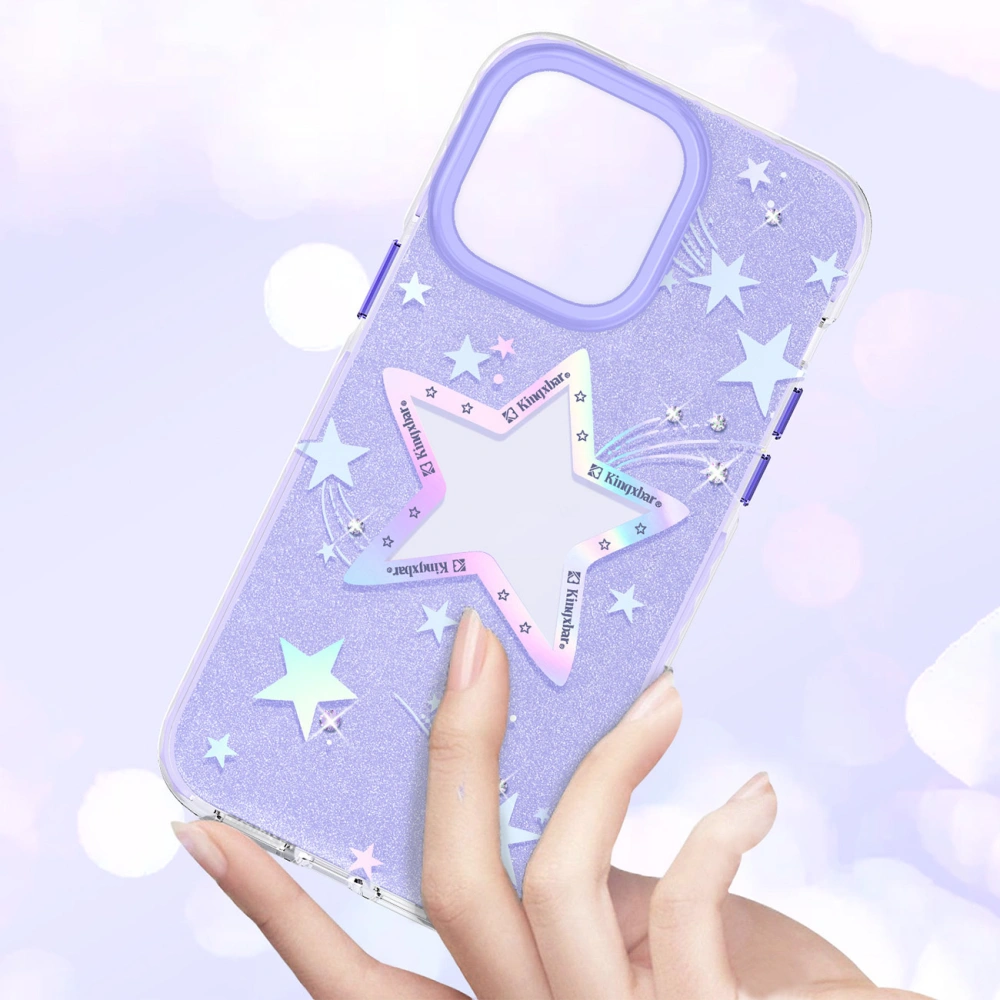 Etui Kingxbar Heart Star Apple iPhone 14 purple star