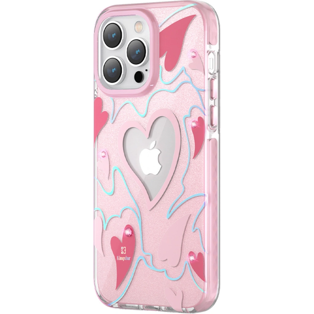 Etui Kingxbar Heart Star Apple iPhone 14 Pro pink heart
