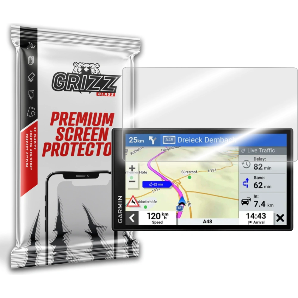 Szkło hybrydowe GrizzGlass HybridGlass do Garmin DriveSmart 76