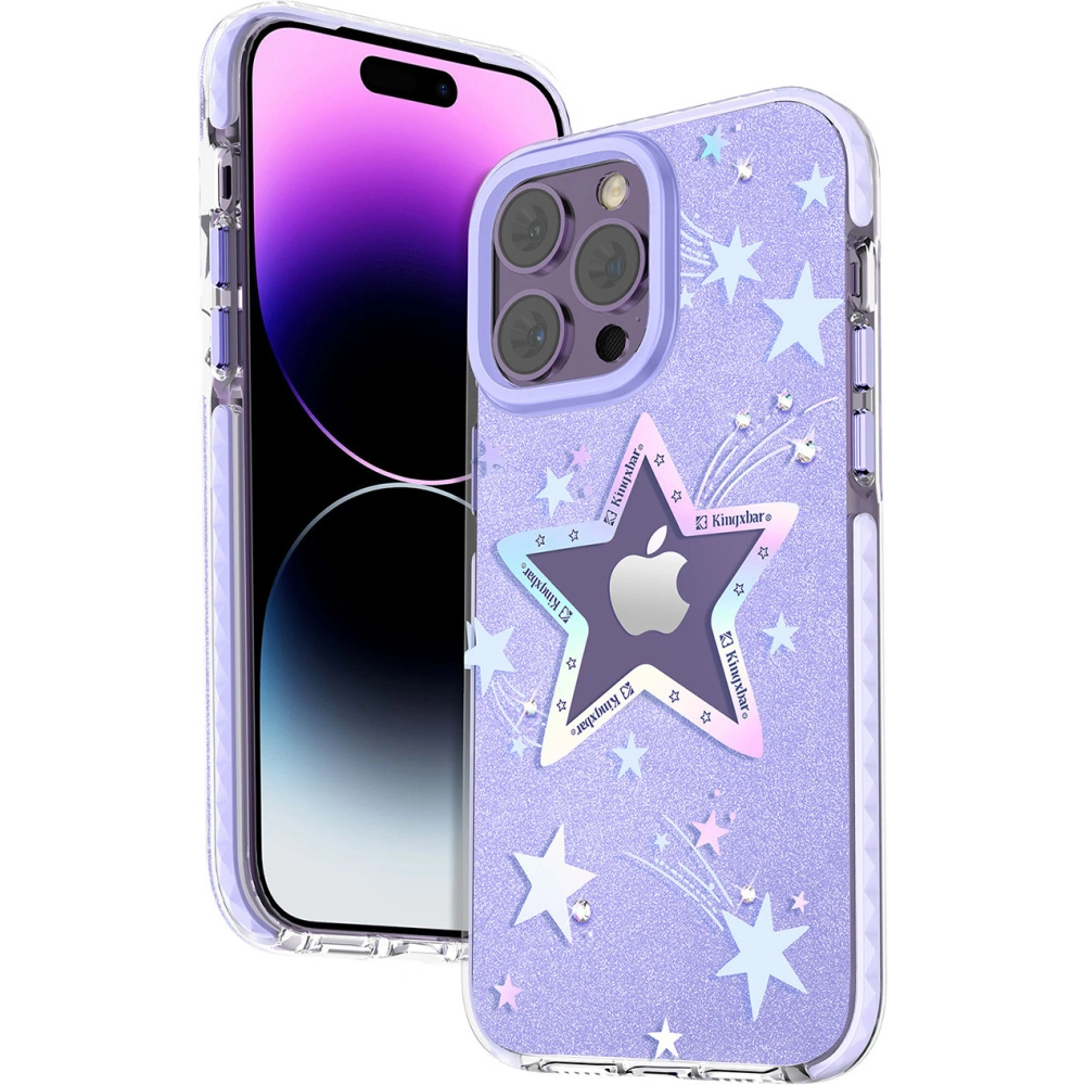 Etui Kingxbar Heart Star Apple iPhone 14 Plus / 15 Plus purple star