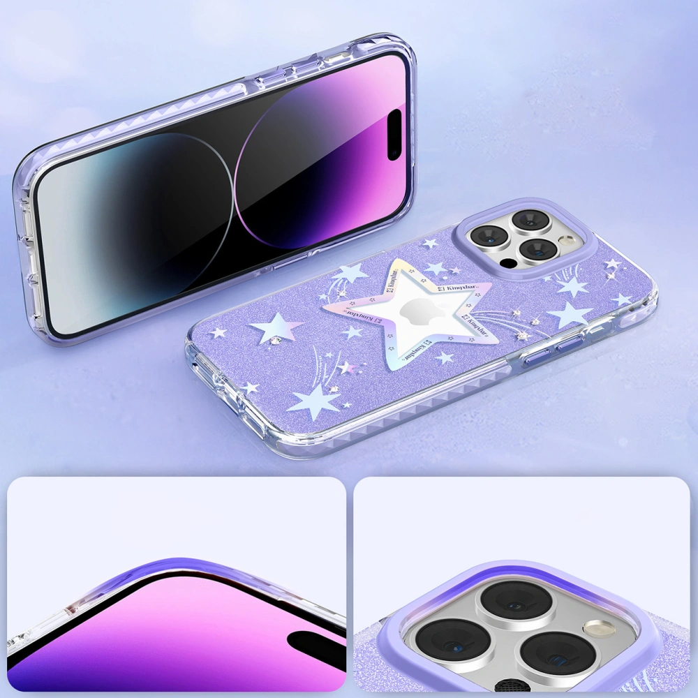 Etui Kingxbar Heart Star Apple iPhone 14 Plus / 15 Plus purple star