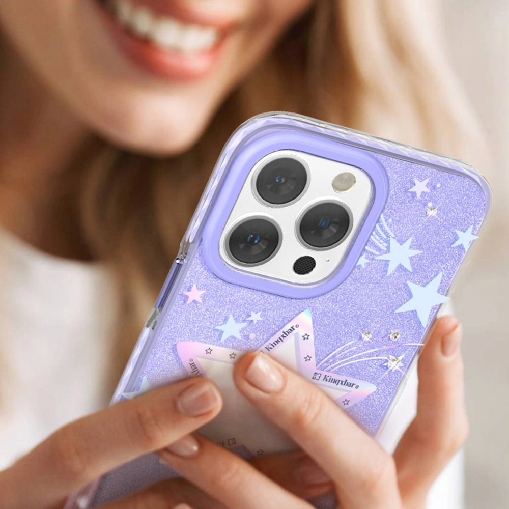 Etui Kingxbar Heart Star Apple iPhone 14 Plus / 15 Plus purple star