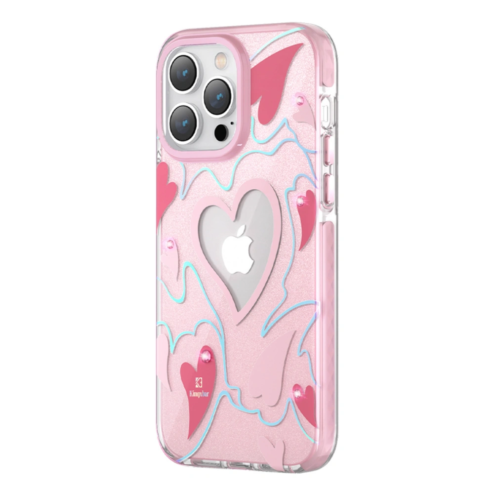 Etui Kingxbar Heart Star Apple iPhone 14 Pro Max pink heart