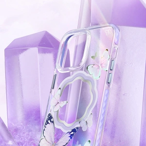 Kup Etui Kingxbar Butterfly MagSafe Apple iPhone 14 fioletowe - KGX537 - {ean13} - Sklep Home Screen