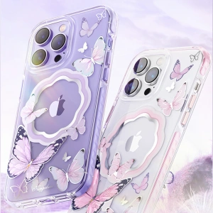 Kup Etui Kingxbar Butterfly MagSafe Apple iPhone 14 Plus / 15 Plus różowe - KGX544 - {ean13} - Sklep Home Screen