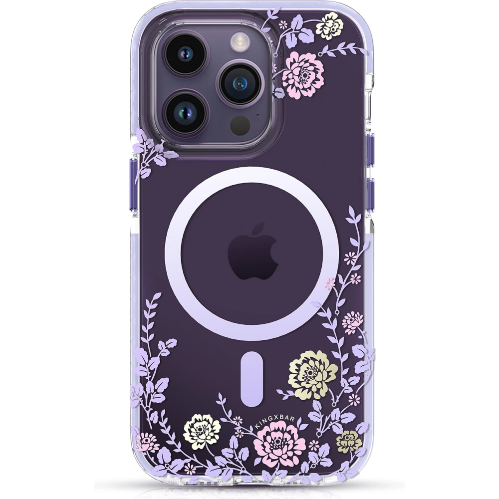 Etui Kingxbar Flora MagSafe Apple iPhone 14 peony