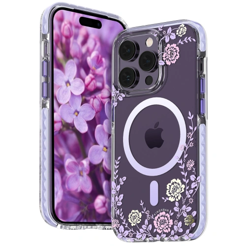 Kup Etui Kingxbar Flora MagSafe Apple iPhone 14 pivoňka - KGX549 - {ean13} - Sklep Home Screen