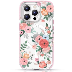 Kup Etui Kingxbar Flora MagSafe Apple iPhone 14 rose - KGX550 - {ean13} - Sklep Home Screen