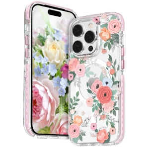 Kup Etui Kingxbar Flora MagSafe Apple iPhone 14 rose - KGX550 - {ean13} - Sklep Home Screen