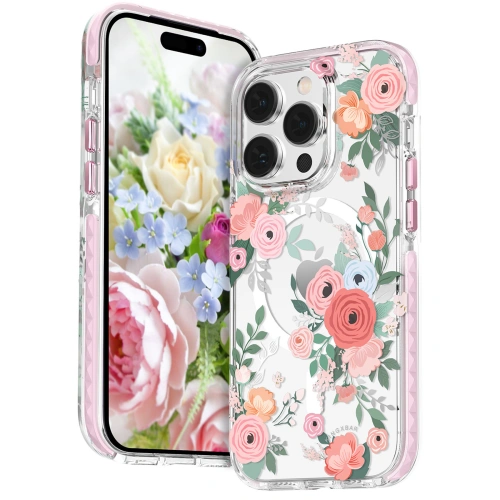 Kup Husă Kingxbar Flora MagSafe Apple iPhone 14 rose - KGX550 - {ean13} - Sklep Home Screen
