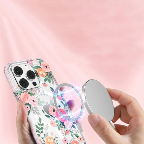 Kup Husă Kingxbar Flora MagSafe Apple iPhone 14 rose - KGX550 - {ean13} - Sklep Home Screen