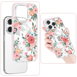 Kup Etui Kingxbar Flora MagSafe Apple iPhone 14 rose - KGX550 - {ean13} - Sklep Home Screen