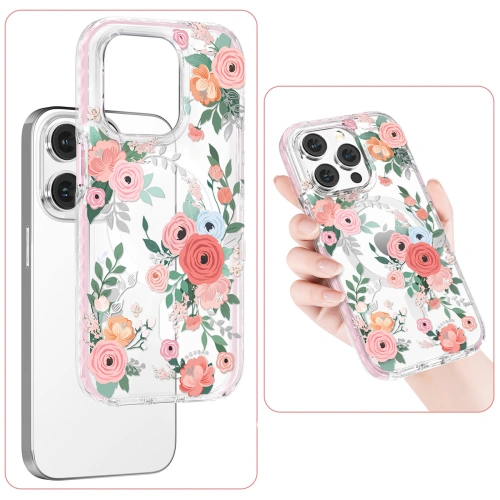 Kup Husă Kingxbar Flora MagSafe Apple iPhone 14 rose - KGX550 - {ean13} - Sklep Home Screen
