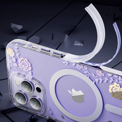 Kup Etui Kingxbar Flora MagSafe Apple iPhone 14 rose - KGX550 - {ean13} - Sklep Home Screen