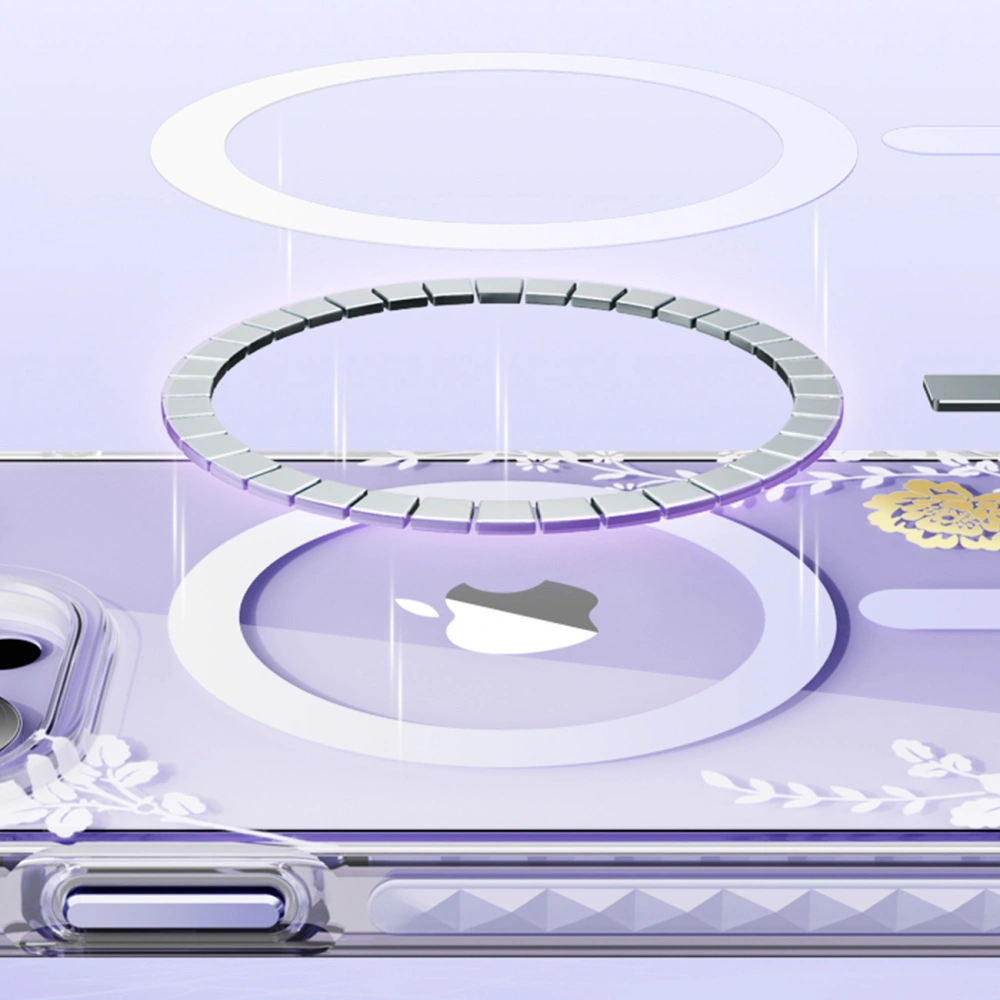 Etui Kingxbar Flora MagSafe Apple iPhone 14 rose