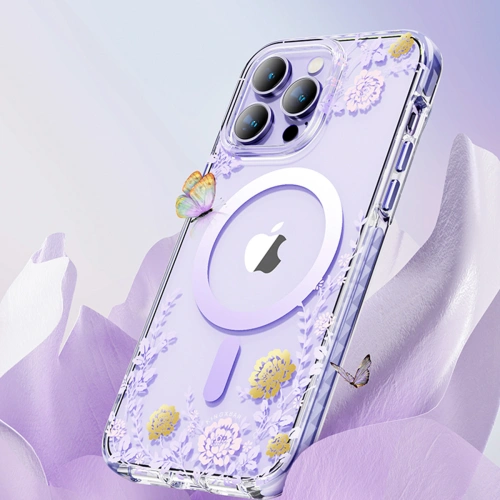 Kup Etui Kingxbar Flora MagSafe Apple iPhone 14 růžové - KGX550 - {ean13} - Sklep Home Screen