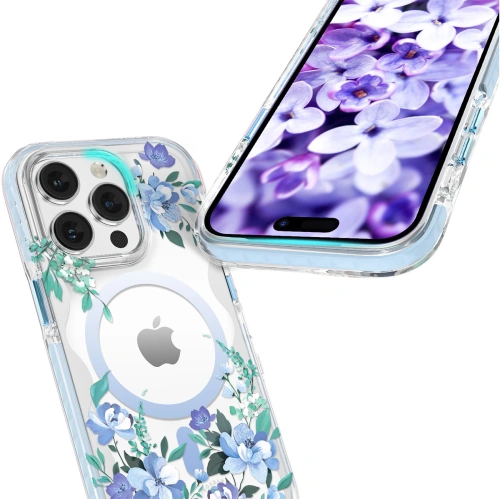 Kup Etui Kingxbar Flora MagSafe Apple iPhone 14 orchidea - KGX551 - {ean13} - Sklep Home Screen