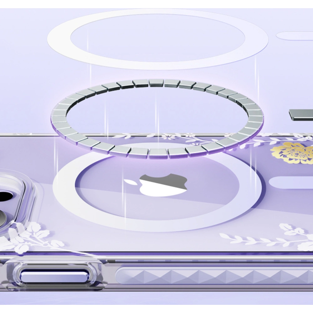 Etui Kingxbar Flora MagSafe Apple iPhone 14 orchid