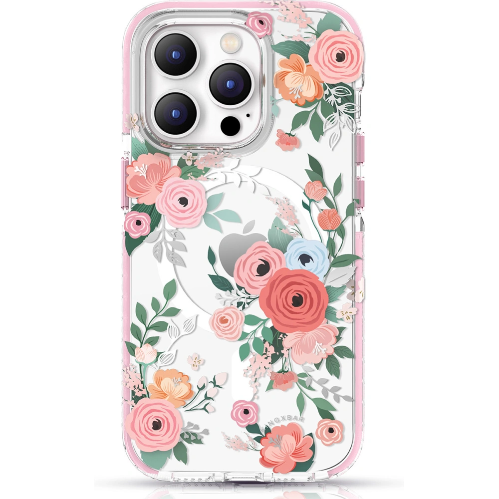 Etui Kingxbar Flora MagSafe Apple iPhone 14 Pro rose