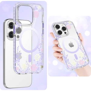 Kup Etui Kingxbar Flora MagSafe Apple iPhone 14 Plus / 15 Plus peony - KGX555 - {ean13} - Sklep Home Screen