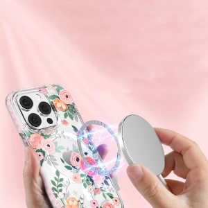 Kup Etui Kingxbar Flora MagSafe Apple iPhone 14 Plus / 15 Plus rose - KGX556 - {ean13} - Sklep Home Screen