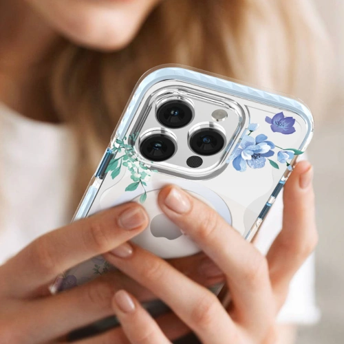 Kup Etui Kingxbar Flora MagSafe Apple iPhone 14 Plus / 15 Plus orchidea - KGX557 - {ean13} - Sklep Home Screen