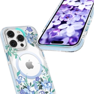 Kup Etui Kingxbar Flora MagSafe Apple iPhone 14 Plus / 15 Plus orchid - KGX557 - {ean13} - Sklep Home Screen