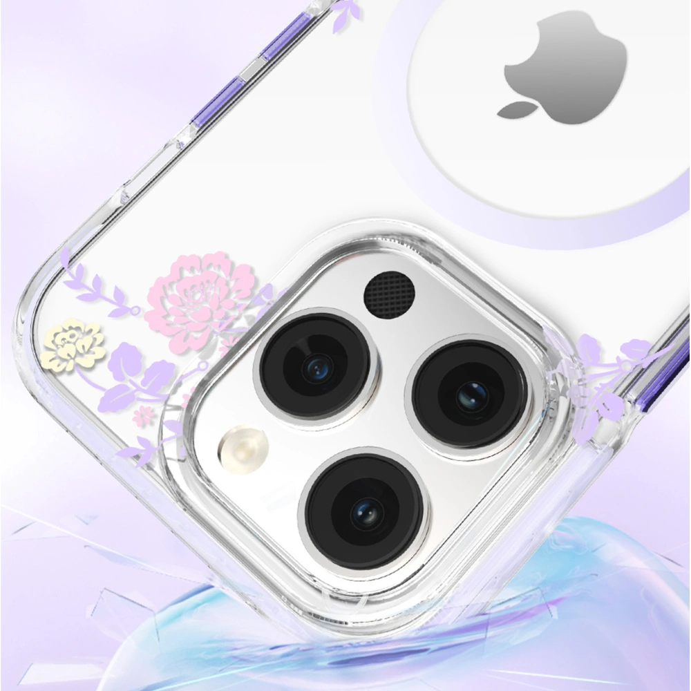 Etui Kingxbar Flora MagSafe Apple iPhone 14 Pro Max peony