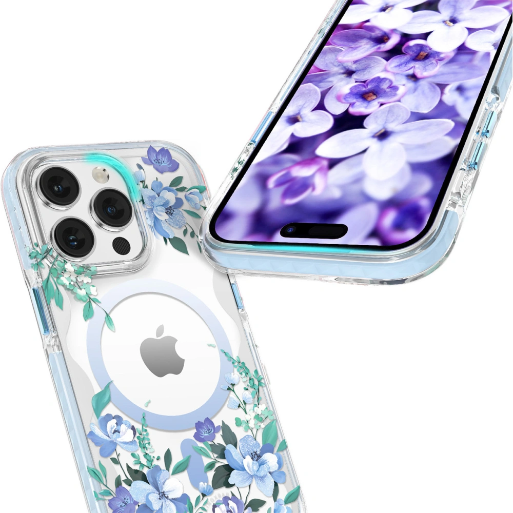 Etui Kingxbar Flora MagSafe Apple iPhone 14 Pro Max orchid