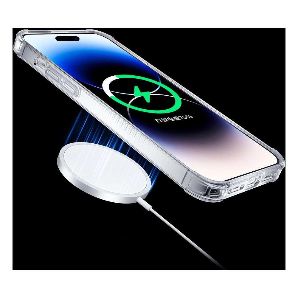 Etui Kingxbar PQY Go Out MagSafe Apple iPhone 14 srebrne