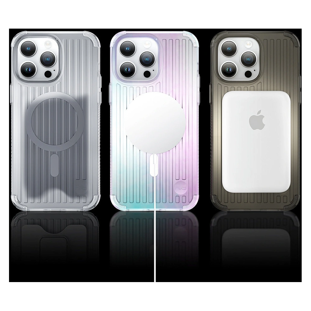 Etui Kingxbar PQY Go Out MagSafe Apple iPhone 14 srebrne