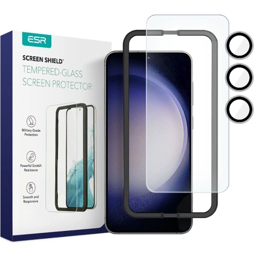 Kup Szkło hartowane + na obiektywy aparatu ESR Protector Set Samsung Galaxy S23+ Plus Clear [2+2 PACK] - ESR651 - {ean13} - Sklep Home Screen