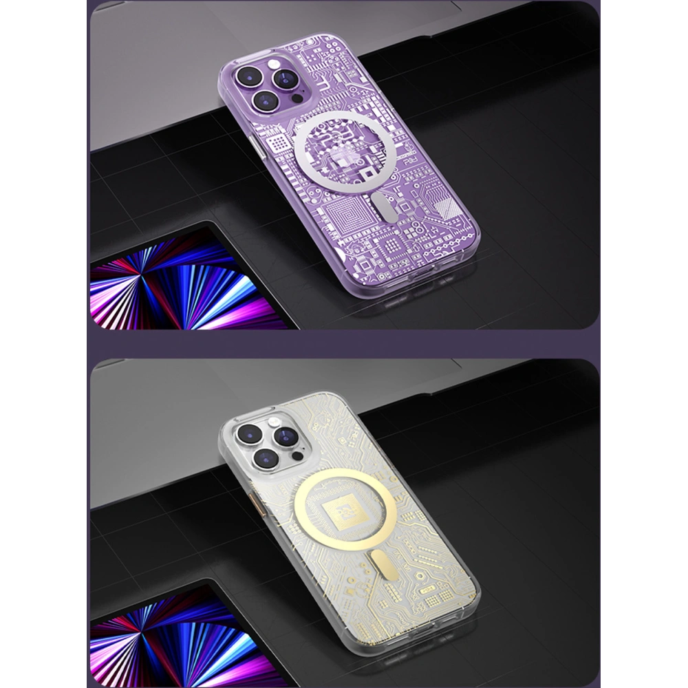 Etui Kingxbar PQY Geek MagSafe Apple iPhone 14 złote