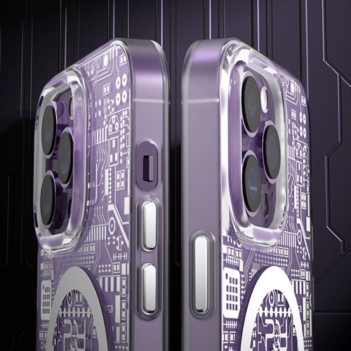 Kup Husă Kingxbar PQY Geek MagSafe Apple iPhone 14 argintiu - KGX586 - {ean13} - Sklep Home Screen
