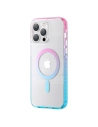 Etui Kingxbar PQY Ice Crystal MagSafe Apple iPhone 14 růžovo-modré
